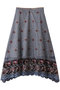Everlasting  エンブロイダリー  レース スカート ミューラル/MURRAL ブルー