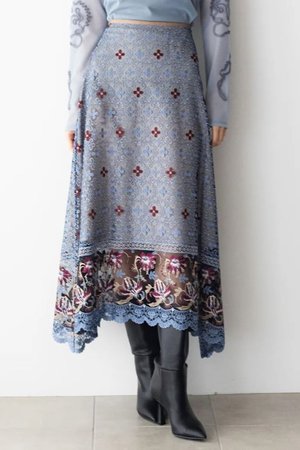 ミューラル/MURRALのEverlasting  エンブロイダリー  レース スカート(110700/110703)