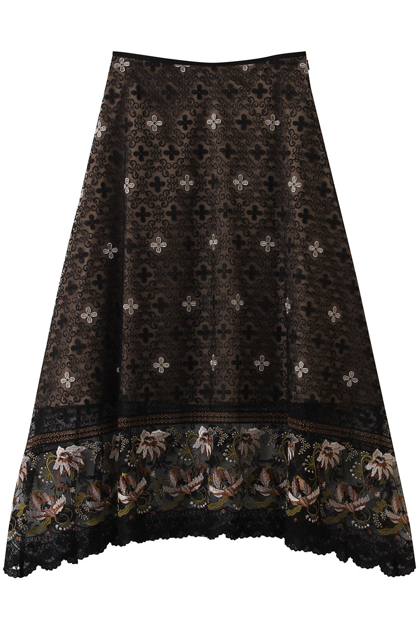 ミューラル/MURRALのEverlasting  エンブロイダリー  レース スカート(ブラック/252-0904)