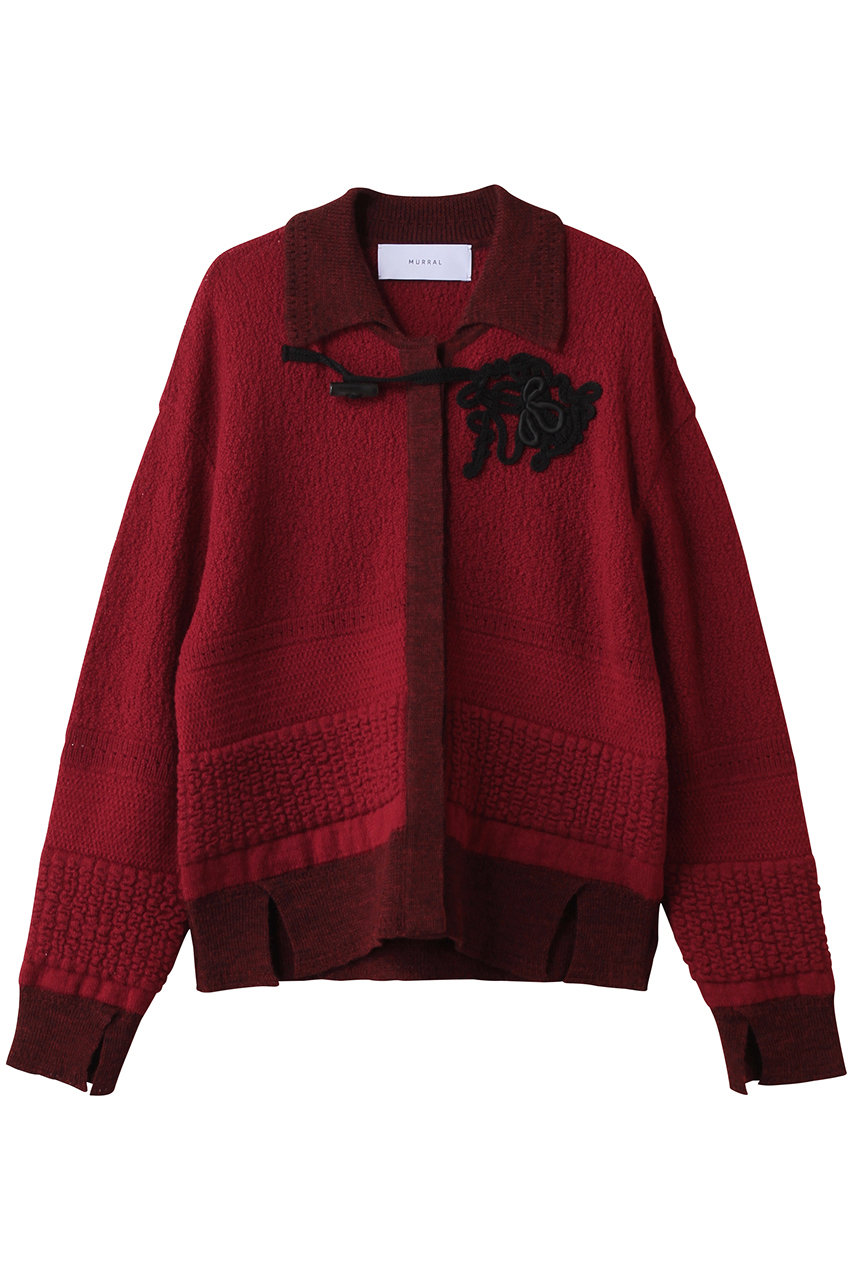 Trillium エンブロイダリー ニットシャツカーディガン