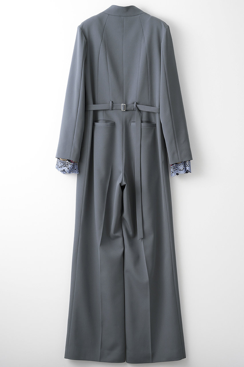 MURRAL(ミューラル)｜Slit sleeve lace ジャンプスーツ/ブルー の通販