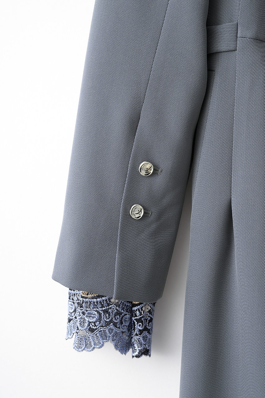 MURRAL(ミューラル)｜Slit sleeve lace ジャンプスーツ/ブルー の通販