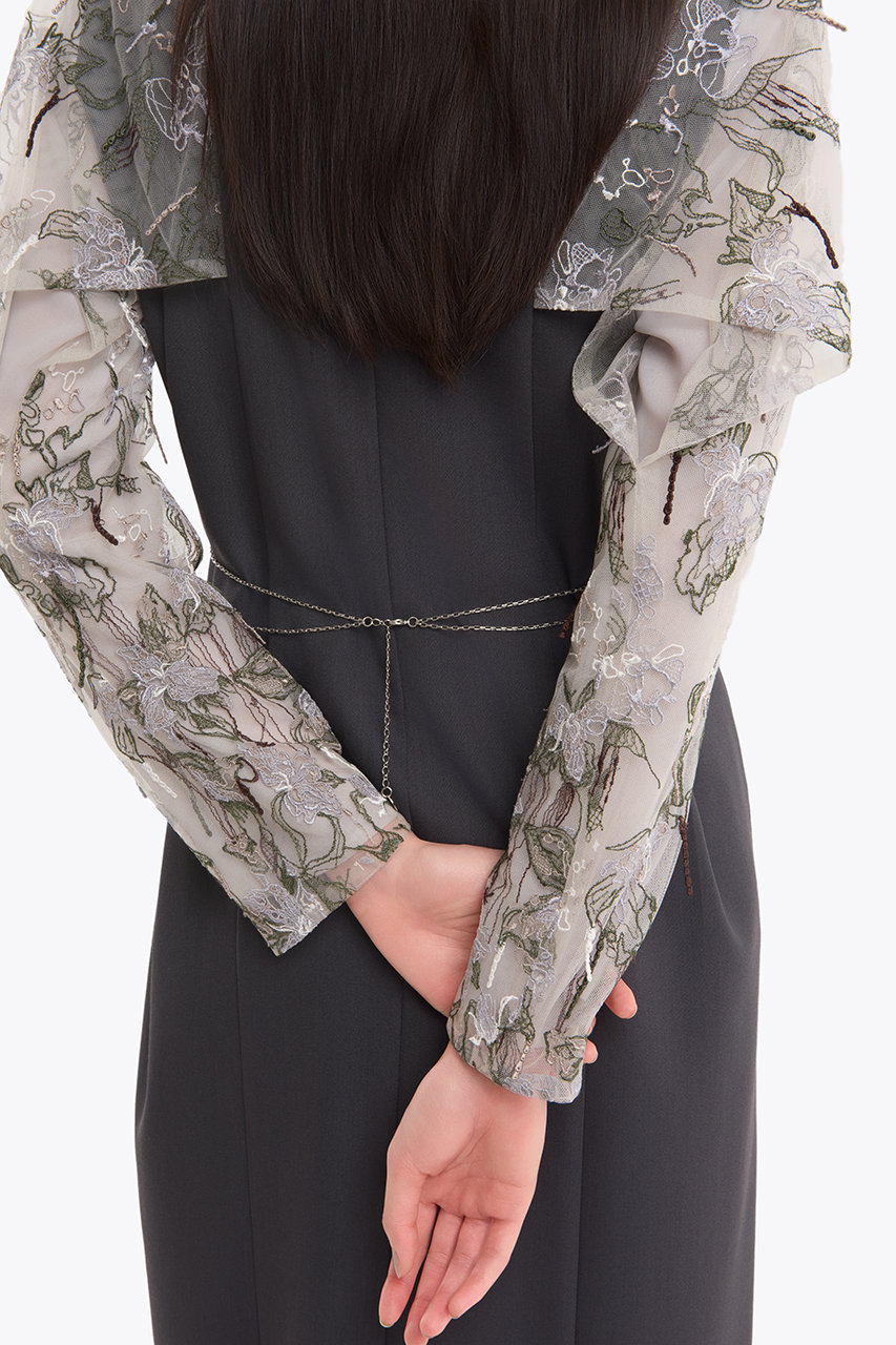 【美品】  MURRAL / ミューラル | 2020AW | stretch lace top ストレッチ フラワー レーストップス | 36 | ライトグレー | レディース MURRAL(ミューラル)｜Tears フラワー レース トップス/ライトグレー の