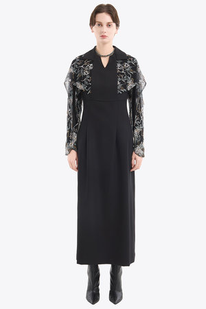 ミューラル×ユルク　MURRAL HighRRand dress ワンピース MURRAL ミューラル ワンピース framed flower dress 花柄 半端袖