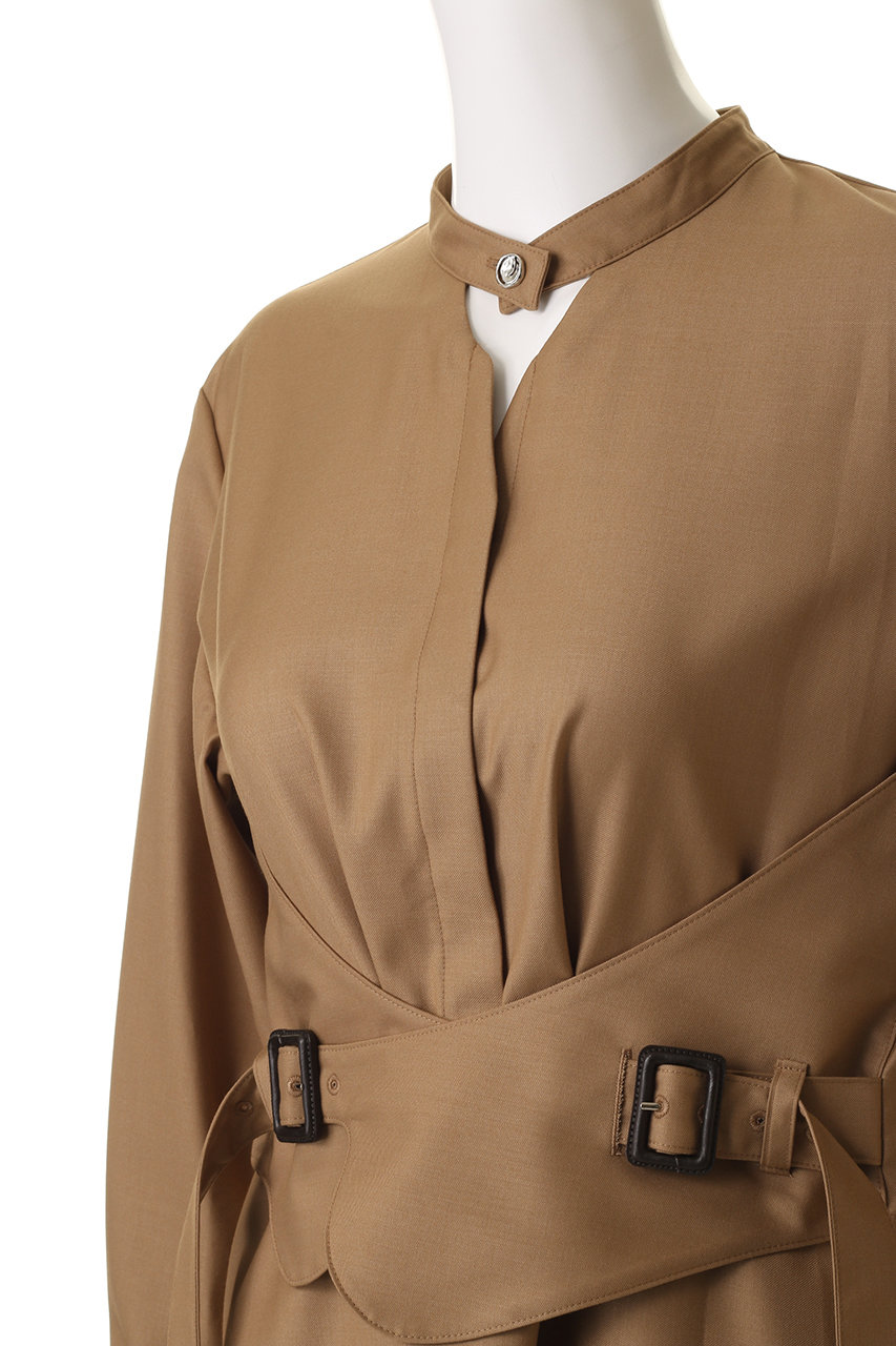 MURRAL(ミューラル)｜Cape ベルトドレス/ベージュ の通販｜ELLESHOP