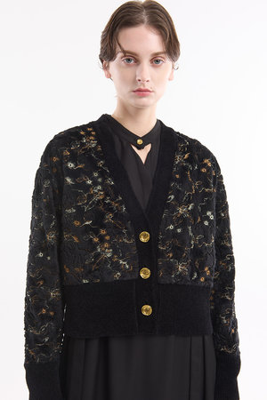 ミューラル/MURRALのCamouflage  エンブロイダリー  ニットカーディガン(110300/110303)