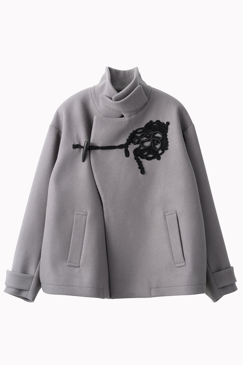 MURRAL Trillium エンブロイダリー ウールコート (グレー, 1) ミューラル ELLE SHOP