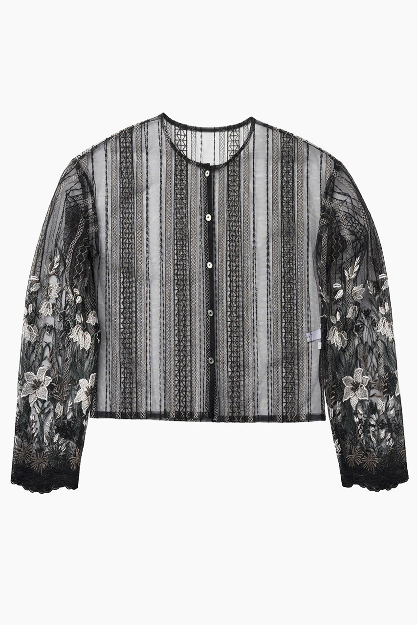 ミューラル/MURRALのClassic lace カーディガン(ブラック/261-0101)