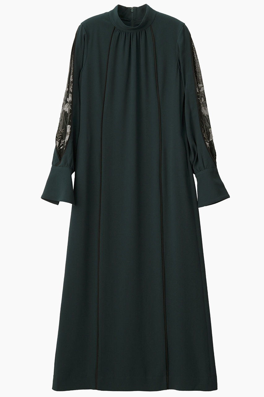 ミューラル/MURRALのPetal sleeve laceドレス(グリーン/261-1101)