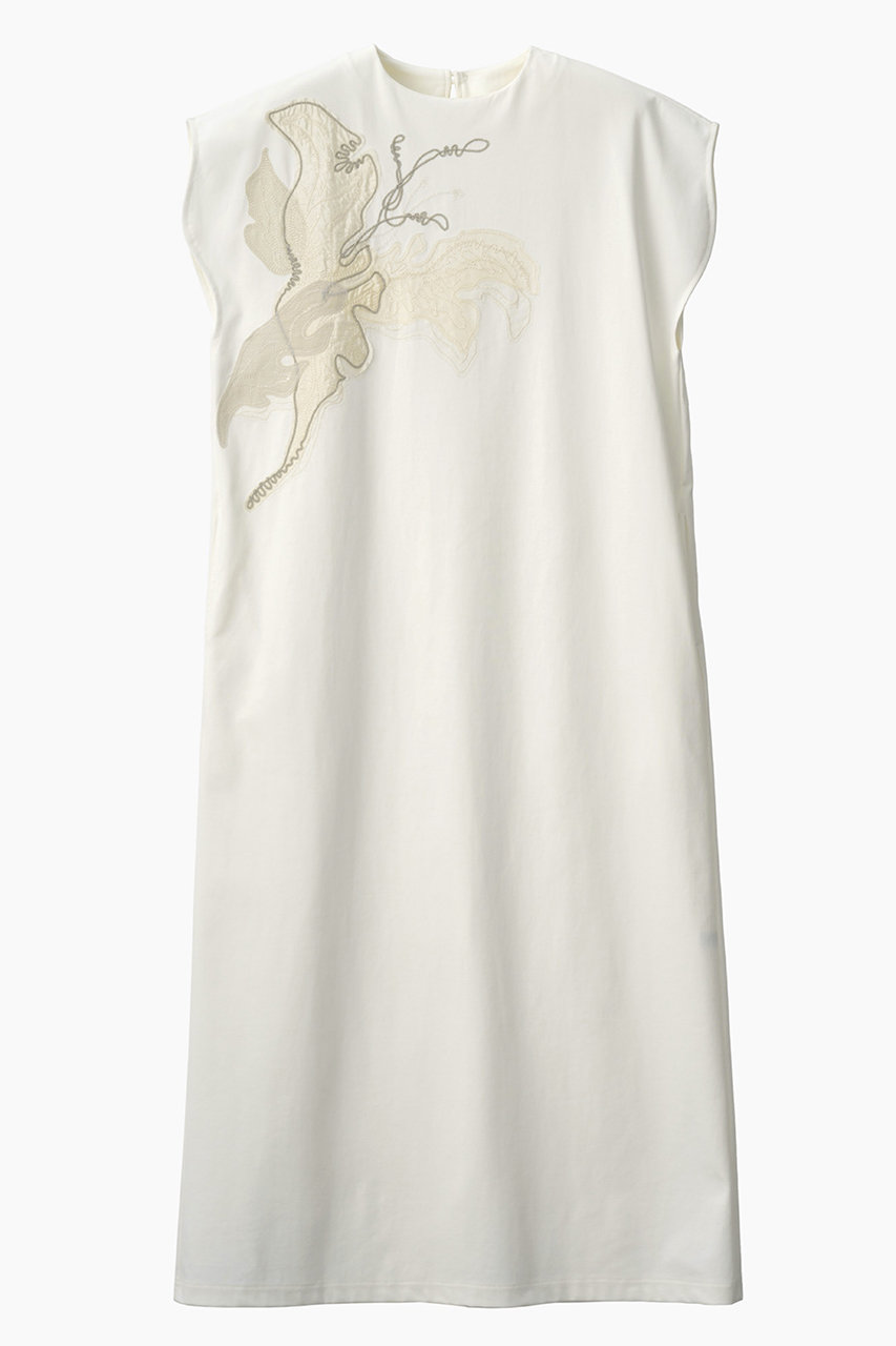 ミューラル/MURRALの【予約販売】Flutter patchwork エンブロイダード ドレス(ホワイト/261-1303)