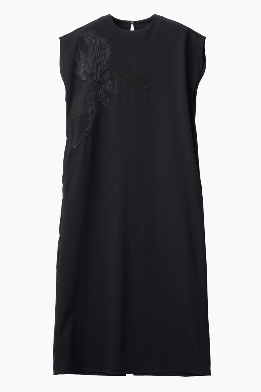 ミューラル/MURRALの【予約販売】Flutter patchwork エンブロイダード ドレス(ブラック/261-1303)