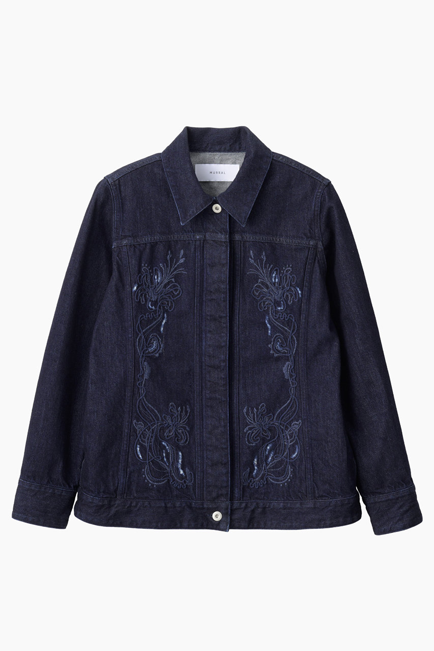 ミューラル/MURRALの【予約販売】Nerine エンブロイダード デニム ジャケット(インディゴ/261-0602)