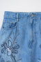【予約販売】Nerine エンブロイダード デニム スカート ミューラル/MURRAL