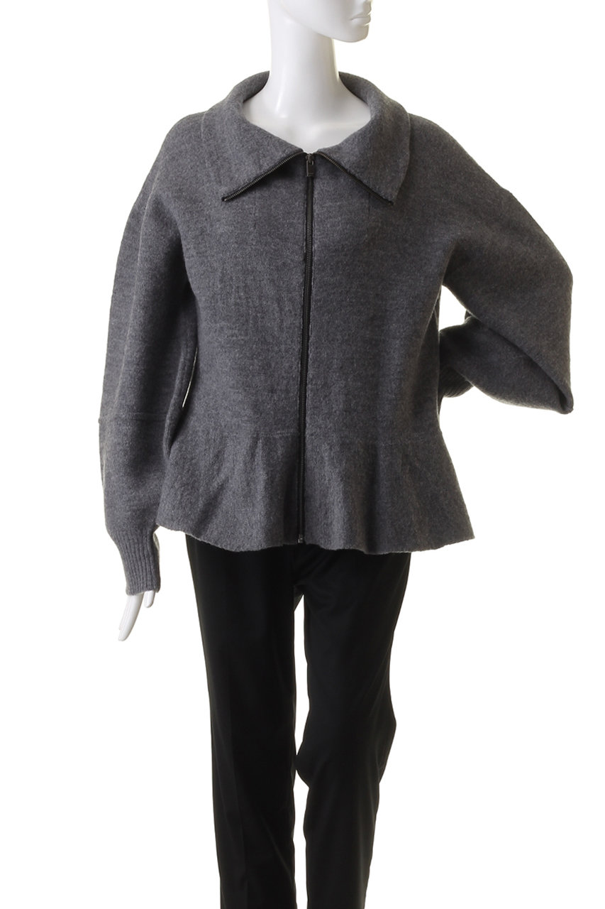 Juemi ジップニット/gray ドライバーズニット メンズ◇畦ZIP UPニット◇ニット[品番