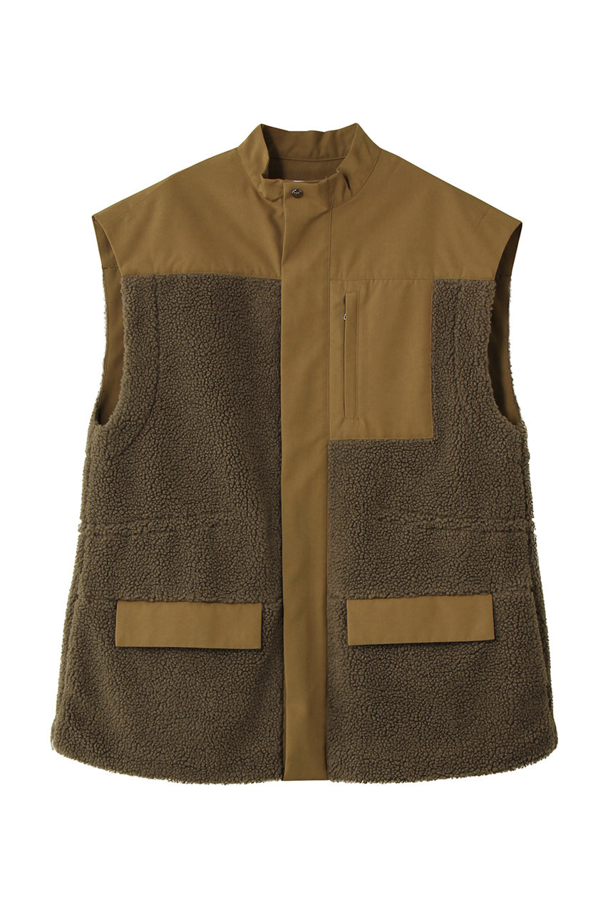 VACHEMENT リサイクルシェルタフタ×ボアベスト (カーキ, F) ヴァシュモン ELLE SHOP