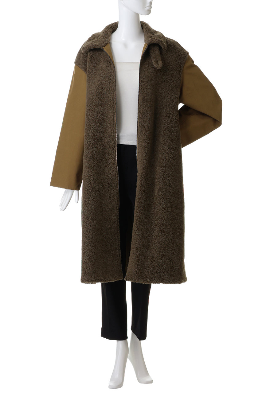 VACHEMENT(ヴァシュモン)｜リサイクルシェルタフタ×ボア ロングコート