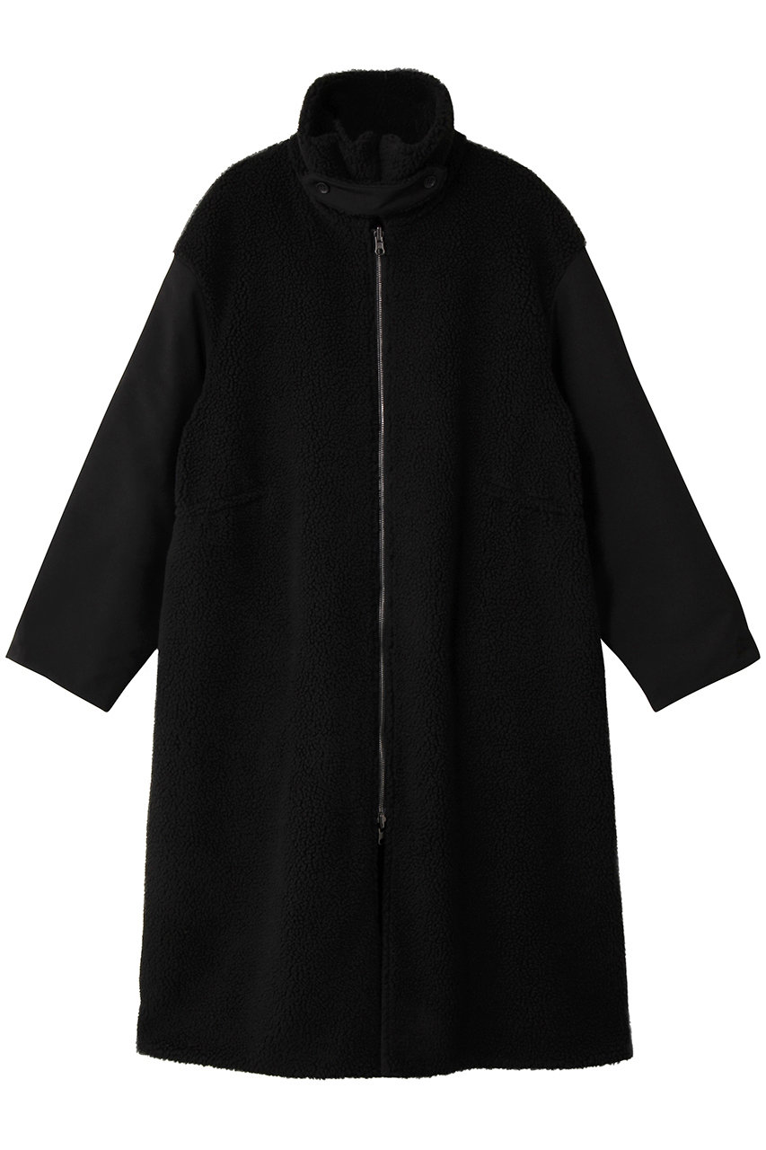 リサイクルシェルタフタ×ボア ロングコート