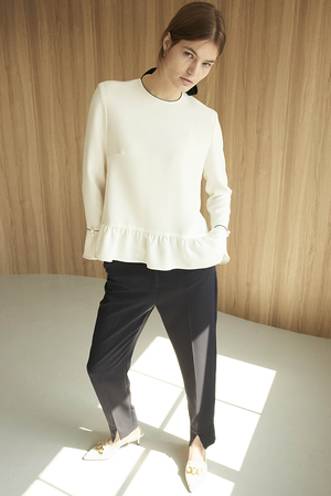 エムダブリュー/MWのトリアセテート ペプラム ブラウス