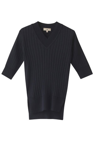 エムダブリュー/MWのシルク リブ Vネック ニット(110300/110301)
