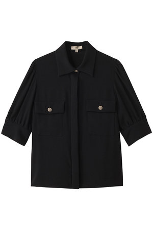 エムダブリュー/MWのバックサテン ハーフスリーブビジュー ブラウス(110400/110402)