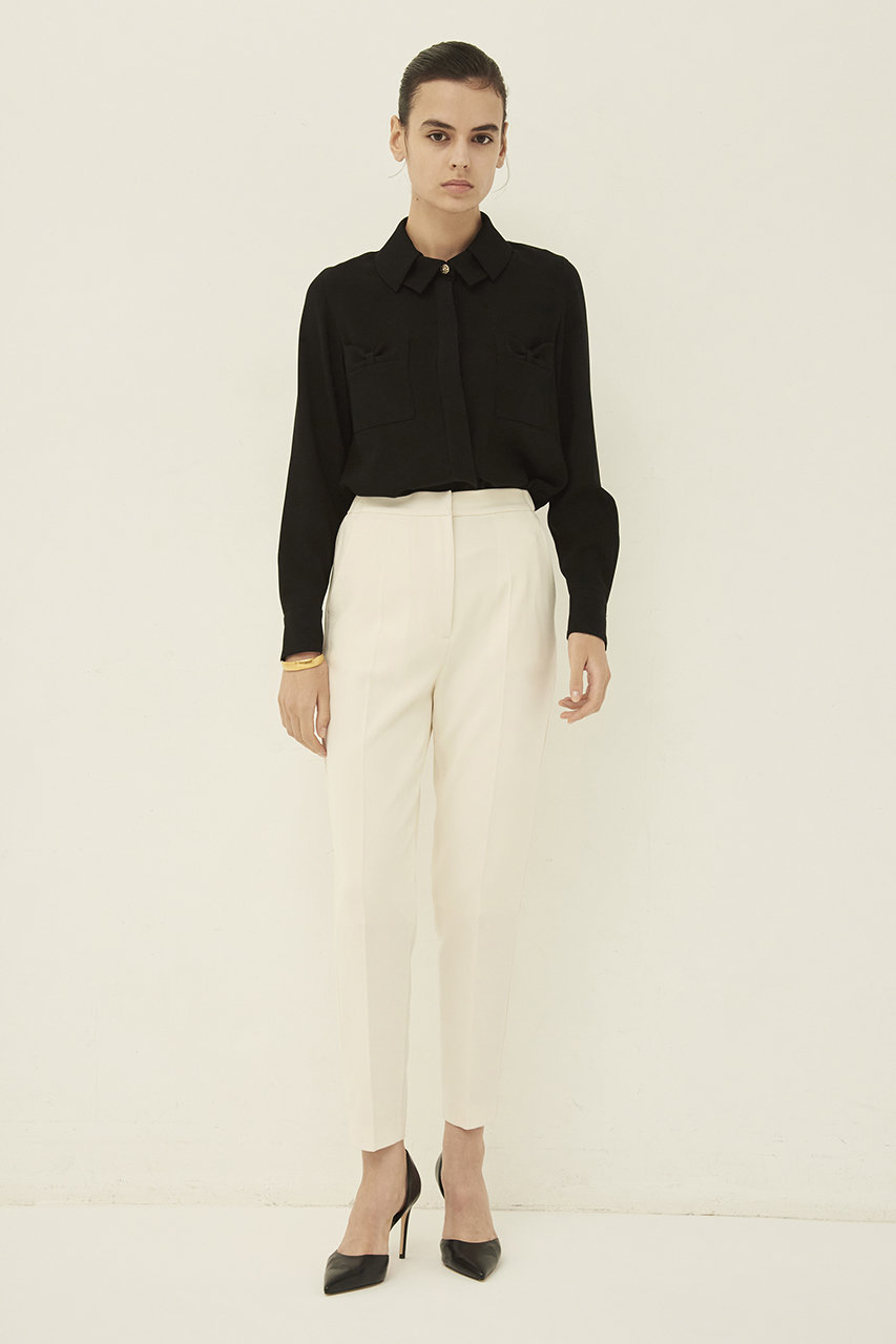 MW(エムダブリュー)｜トリアセテート(H) スリムパンツ/エクリュ の通販