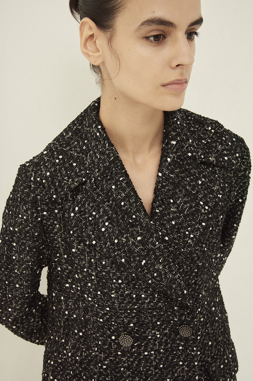 chono チョノ　Monal tweed Long Coat ツィードコート MW(エムダブリュー)｜MONOTONE TWEEDロングコート/ブラック