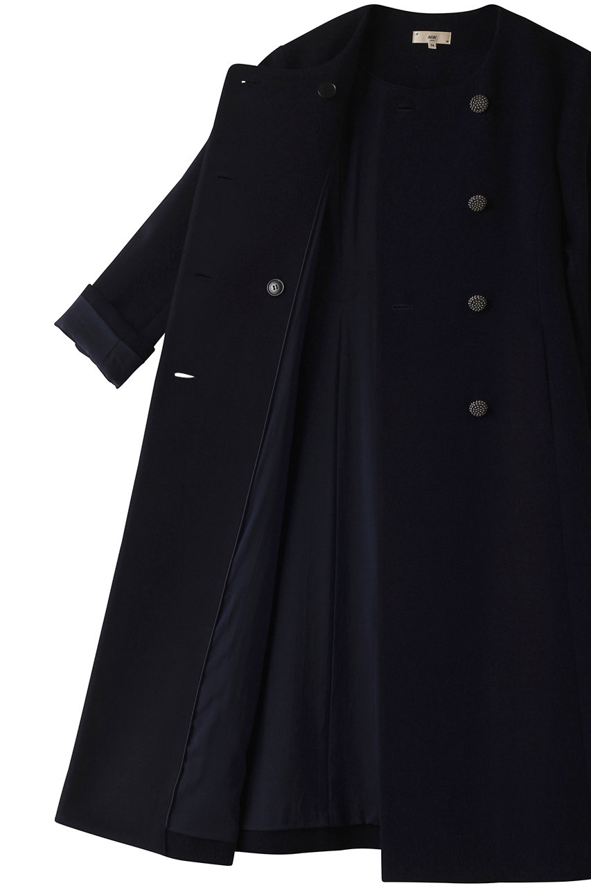 MW(エムダブリュー)｜SOFT WOOL ノーカラーダブルブレストコート
