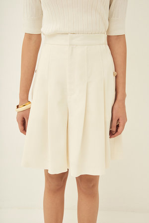 エムダブリュー/MWのトリアセテート(L) タックショートパンツ(110600/110603)