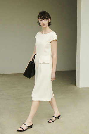 エムダブリュー/MWのトリアセテート(B) フレンチスリーブ ドレス(110500/110502)