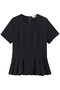 トリアセテート ボックスタック ペプラムブラウス エムダブリュー/MW ダークネイビー