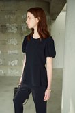 トリアセテート パフスリーヴ ブラウス