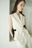 トリアセテート(H) スリーブレス リボン ジャケット