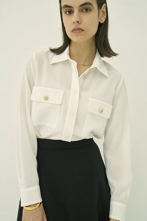 エムダブリュー/MWのトリアセテート(D)ドライタッチボイル ブラウス(110400/110403)