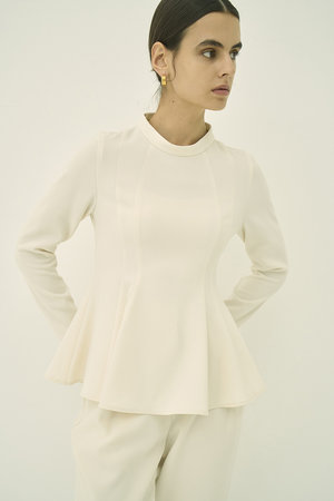 エムダブリュー/MWのトリアセテート(H)スタンドカラー フレア ブラウス(110400/110403)