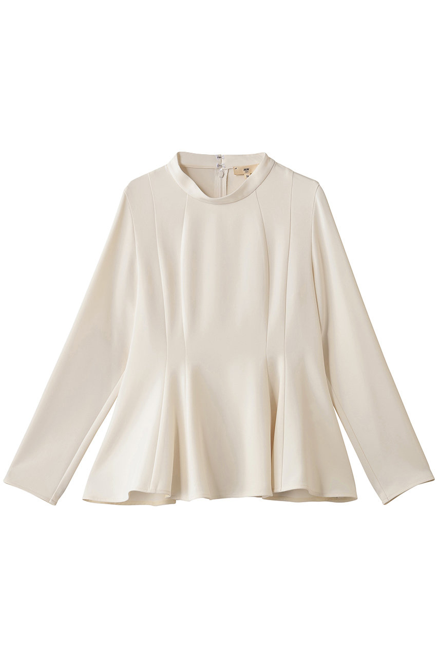 エムダブリュー/MWのトリアセテート(H)スタンドカラー フレア ブラウス(エクリュ/MW20-FK002)