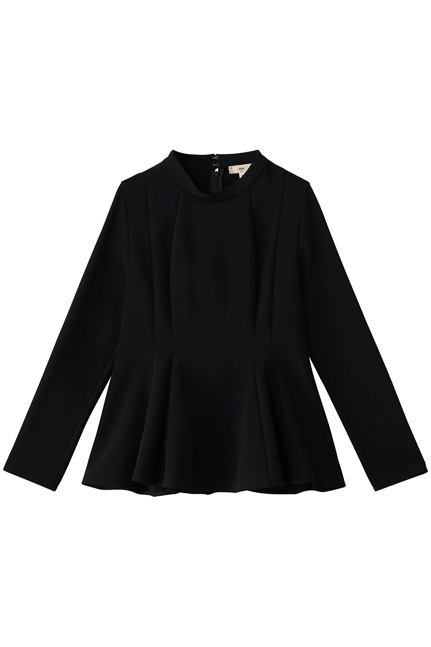 エムダブリュー/MWのトリアセテート(H)スタンドカラー フレア ブラウス(ブラック/MW20-FK002)