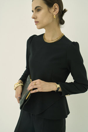 エムダブリュー/MWのトリアセテート(H)ペプラム フレアブラウス(110400/110403)