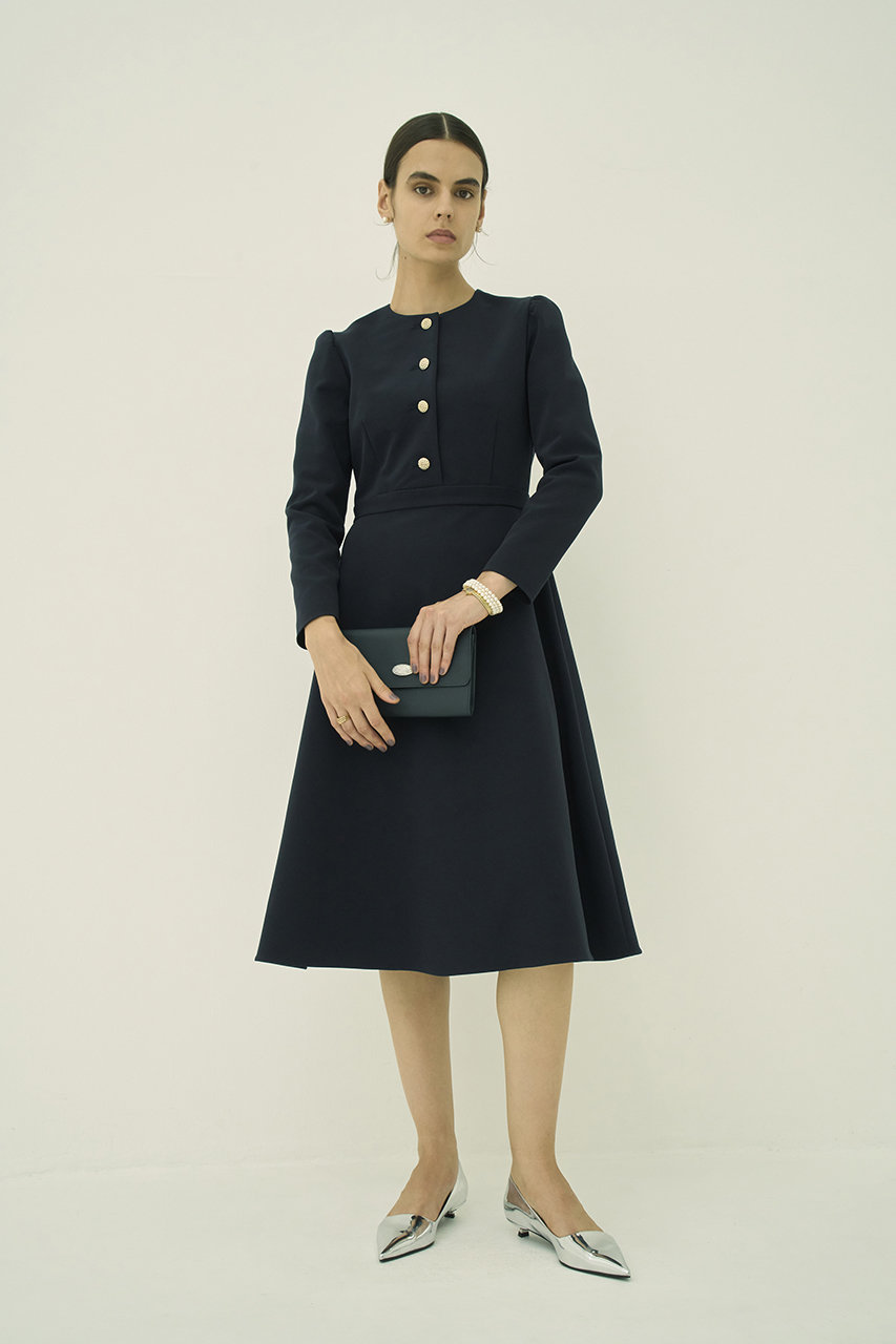 新品 トリアセ ベルト付きドレス Demi-Luxe BEAMS】トリアセ ベルト付きドレス M ネイビー - メルカリ