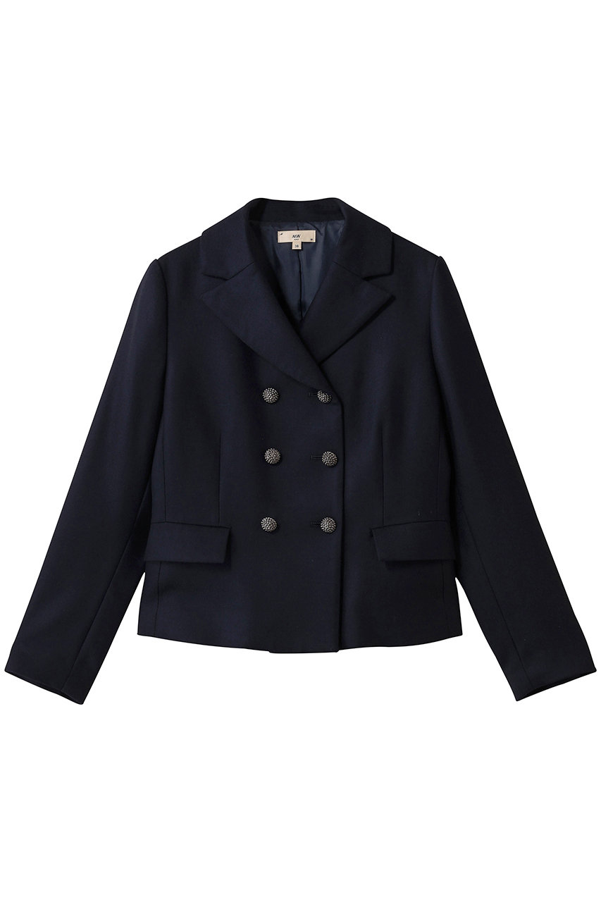 MW WOOL 140's ダブルブレスト ジャケット (ダークネイビー, 36) エムダブリュー ELLE SHOP MW WOOL 140's ダブルブレスト ジャケット (ダークネイビー, 36) エムダブリュー ELLE SHOP