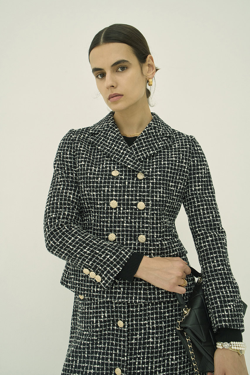 MW(エムダブリュー)｜MONOTONE チェック ツイード ショートジャケット