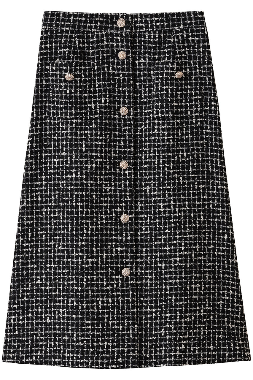 MW MONOTONE チェック ツイード スカート (ブラック, 34) エムダブリュー ELLE SHOP MW MONOTONE チェック ツイード スカート (ブラック, 34) エムダブリュー ELLE SHOP