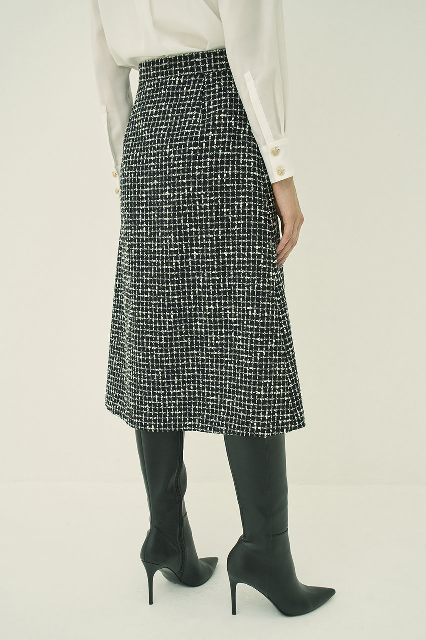 MW(エムダブリュー)｜MONOTONE チェック ツイード スカート/ブラック