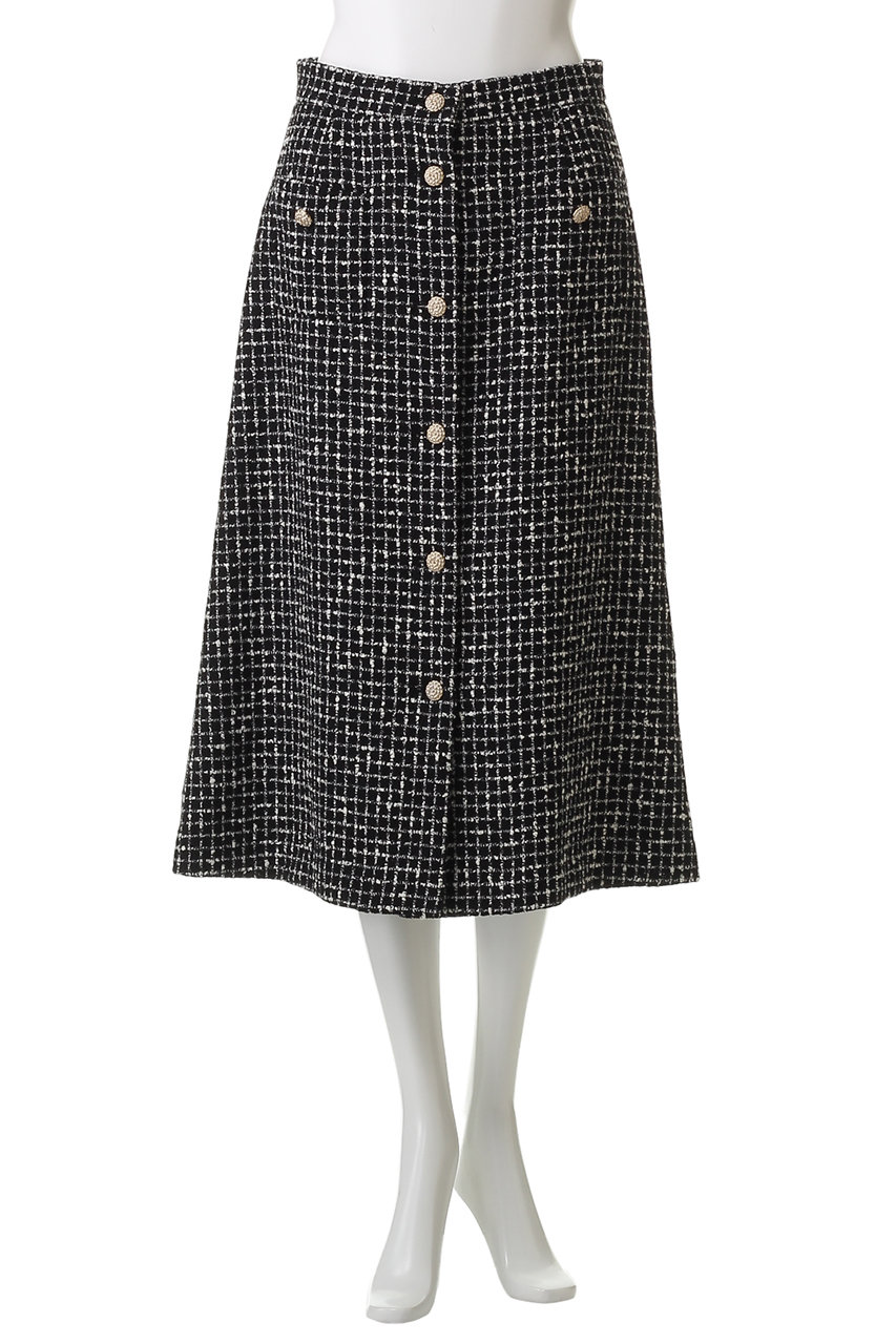 MW(エムダブリュー)｜MONOTONE チェック ツイード スカート/ブラック