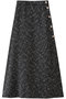 MONOTONE  チェック ツイード ロングスカート エムダブリュー/MW ブラック