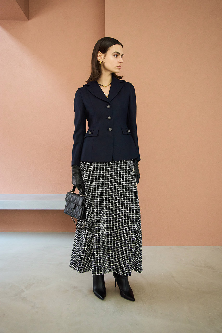 セブンテン　ツイード刺繍スカート(ブラック) M 未着用タグ付き seventen by miho kawahito ツイード刺繍スカートM - メルカリ