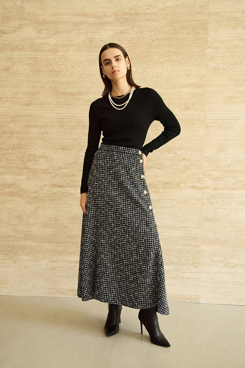 MW(エムダブリュー)｜MONOTONE チェック ツイード ロングスカート