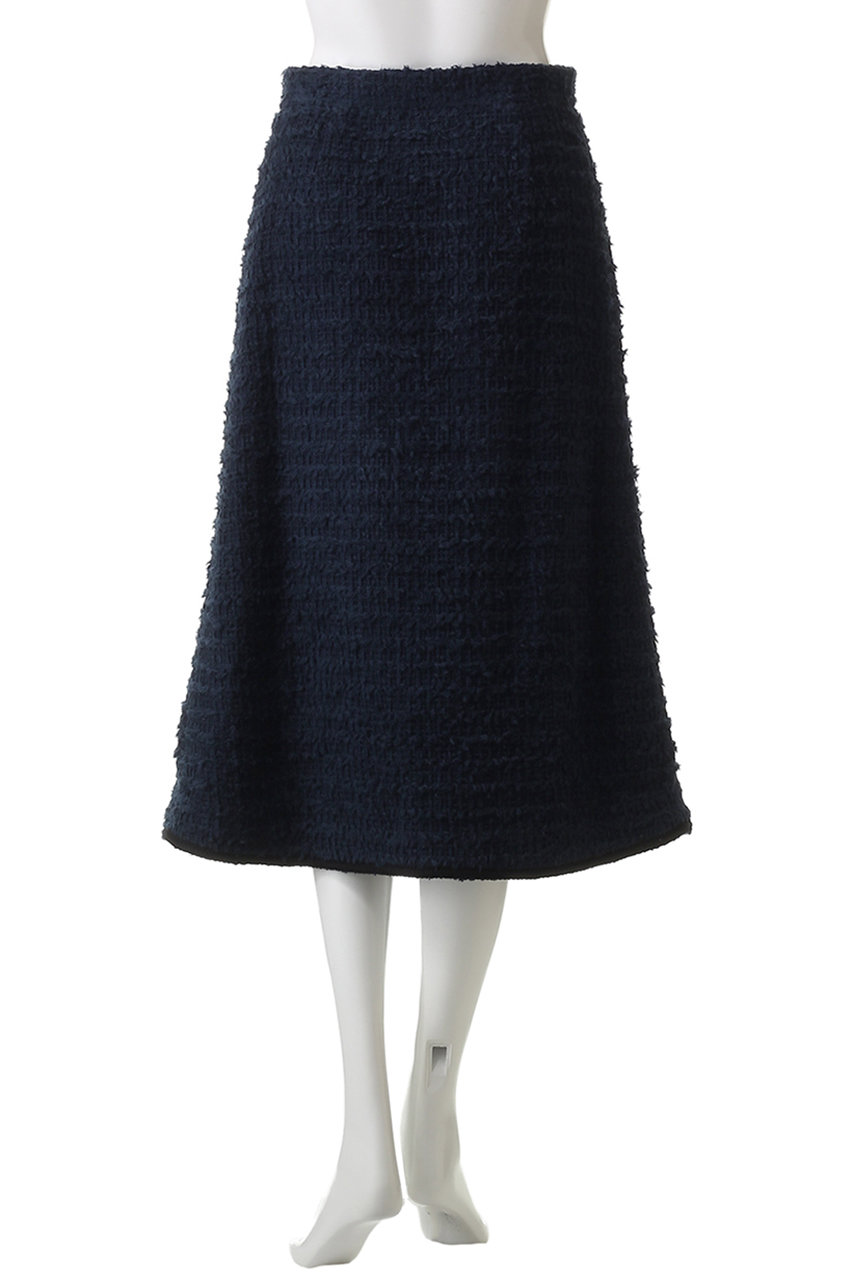 MW(エムダブリュー)｜【予約販売】FRINGE ツイード スカート/ネイビー