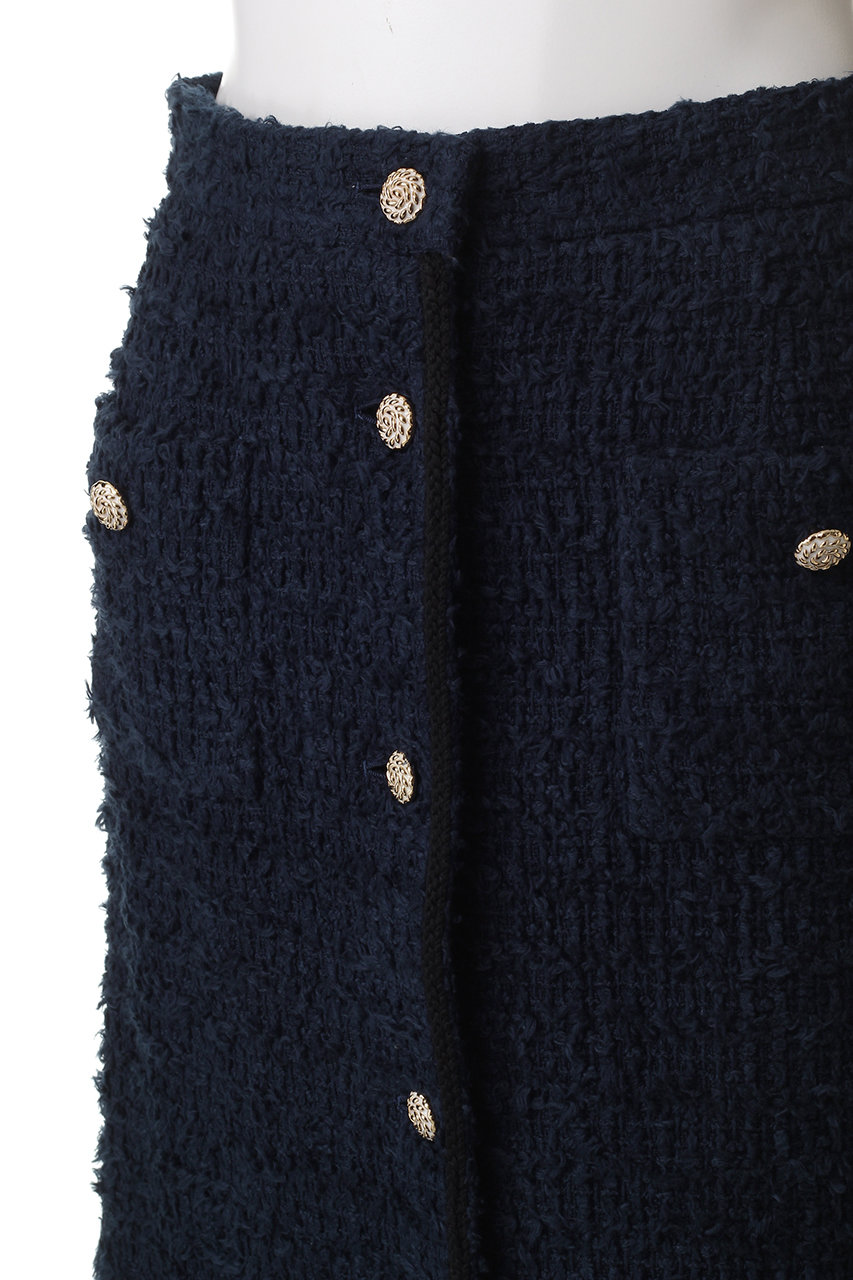 MW(エムダブリュー)｜【予約販売】FRINGE ツイード スカート/ネイビー