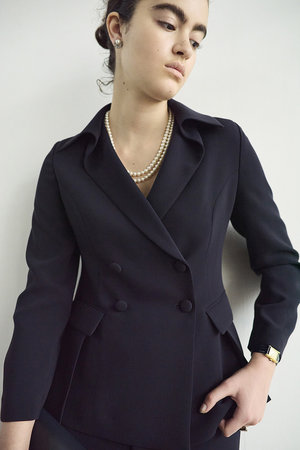 エムダブリュー/MWのトリアセテート ダブル ブレステッド テーラード ジャケット(110800/110801)