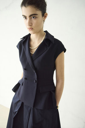 エムダブリュー/MWの【予約販売】トリアセテート ダブル ブレステッド スリーブレス ジャケット(110800/110806)